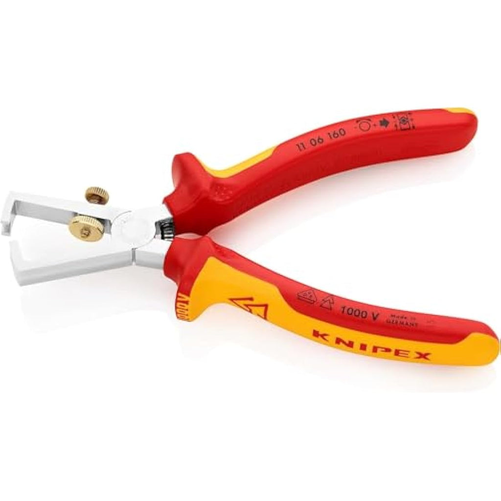 Knipex VDE Insulated Wire Stripper – 160mm Chrome-Plated Steel