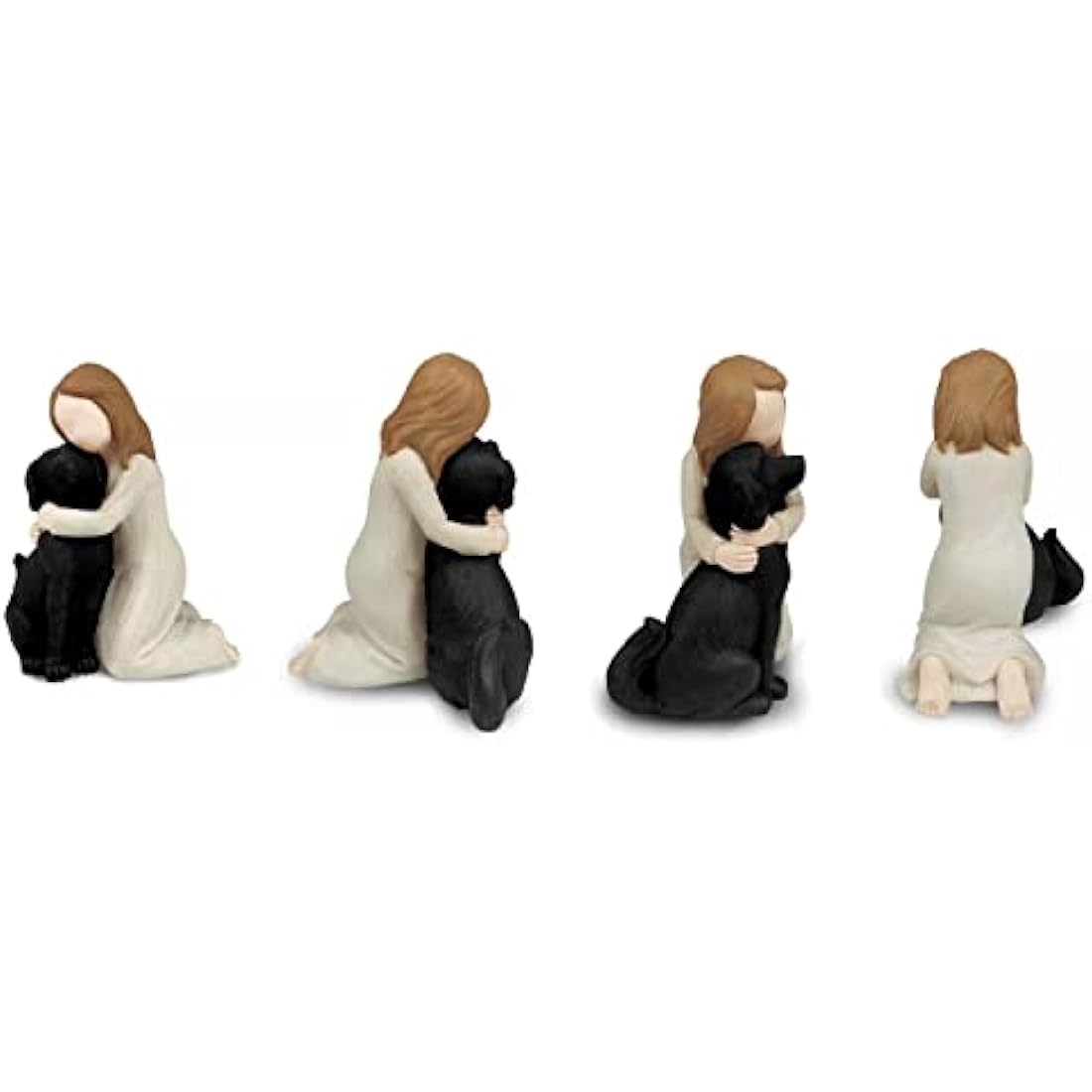 Carracci Black Dog Angel Figurine | Hand-Painted Resin Pet Memorial Gift