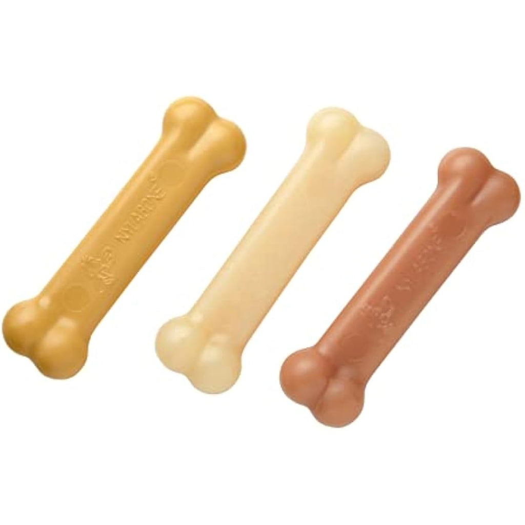 Nylabone Durable Dog Chew Toy 3-Pack | Peanut Butter & Bacon | Small