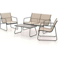 4-Piece Outdoor Patio Furniture Set | Mesh Sling & Steel – Brown