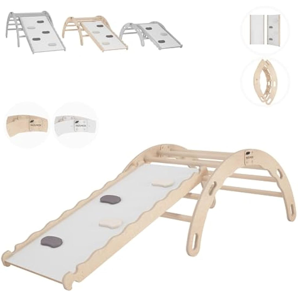 MAMOI Wooden Indoor Climbing Frame – Montessori Baby Gym Rocker Toy