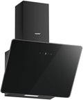 COMFEE' 60cm Angled Cooker Hood | Black Tempered Glass Extractor Fan