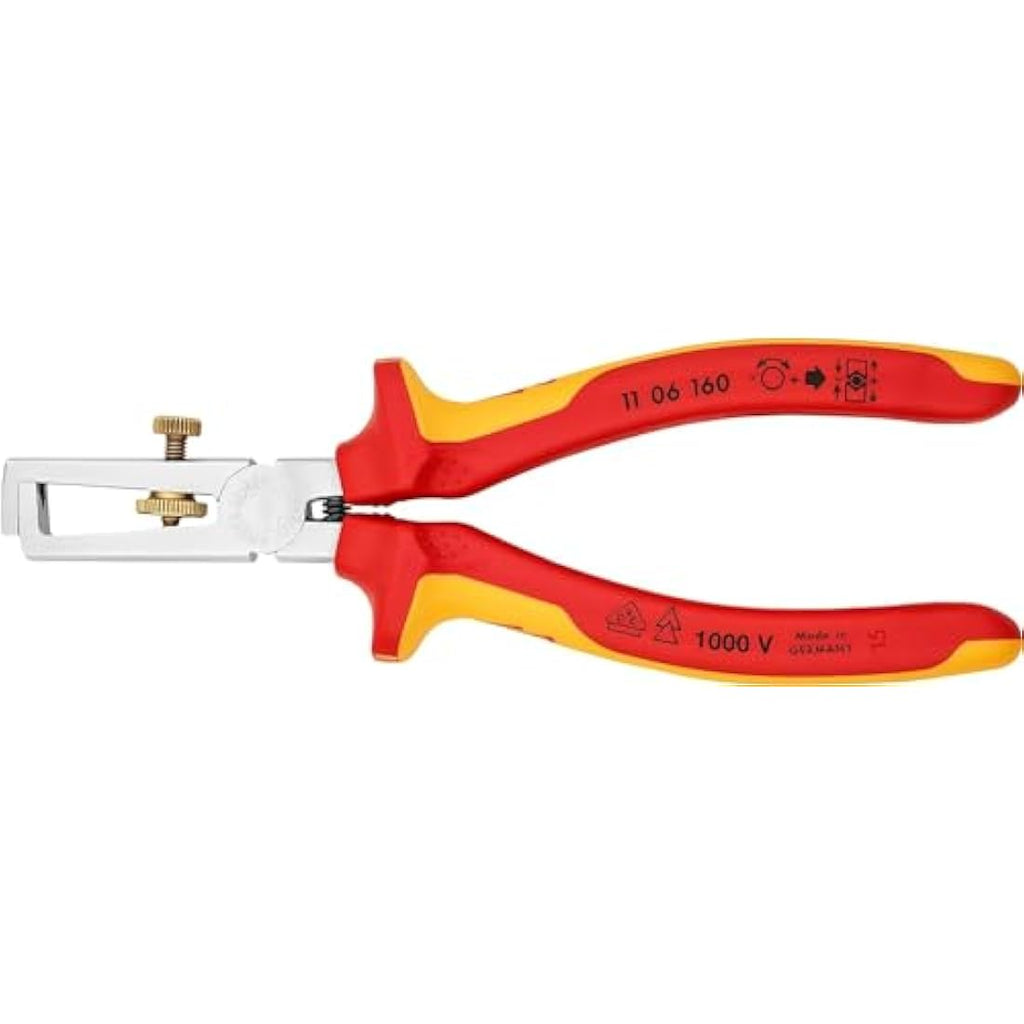 Knipex VDE Insulated Wire Stripper – 160mm Chrome-Plated Steel