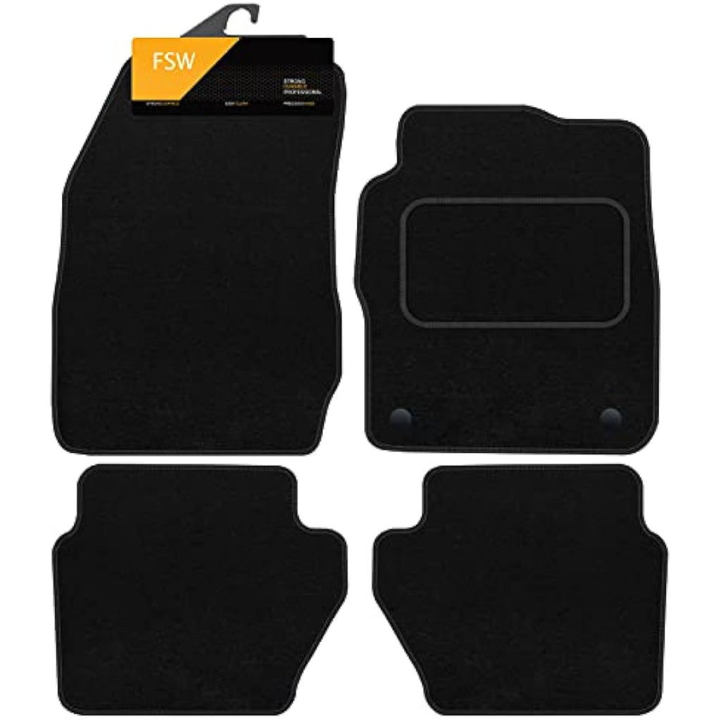 FSW Tailored Car Mats for Ford Fiesta 2011-2017 - Black Carpet 4pc Set