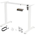 Claiks Electric Standing Desk Frame | Height Adjustable Steel Legs, White