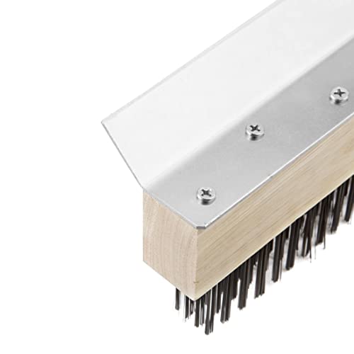 Vogue Pizza Oven Brush Head with Scraper – Carbon Steel Bristles