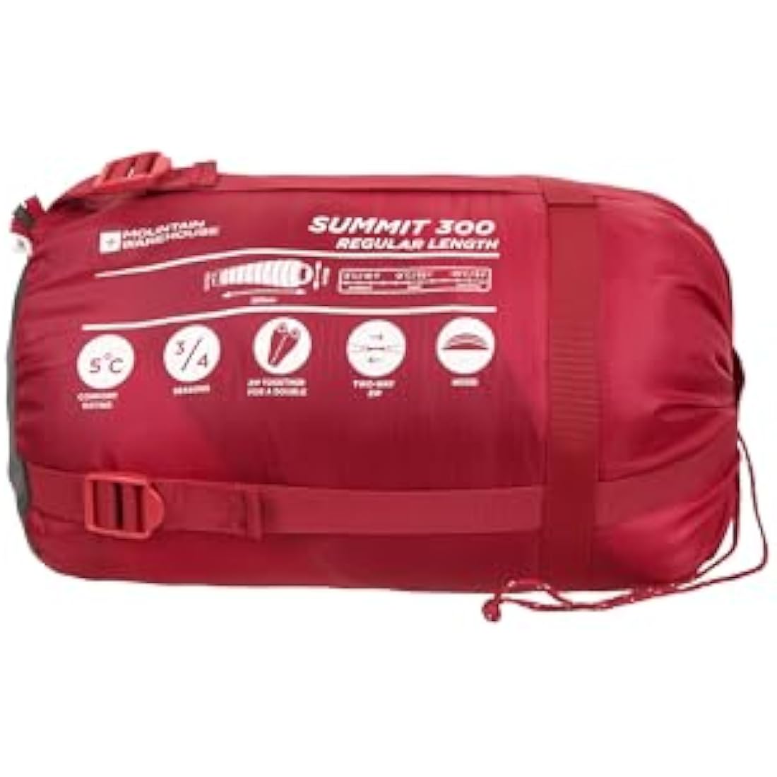 Mountain Warehouse Summit 300 Mummy Sleeping Bag – 3/4 Season Insulated