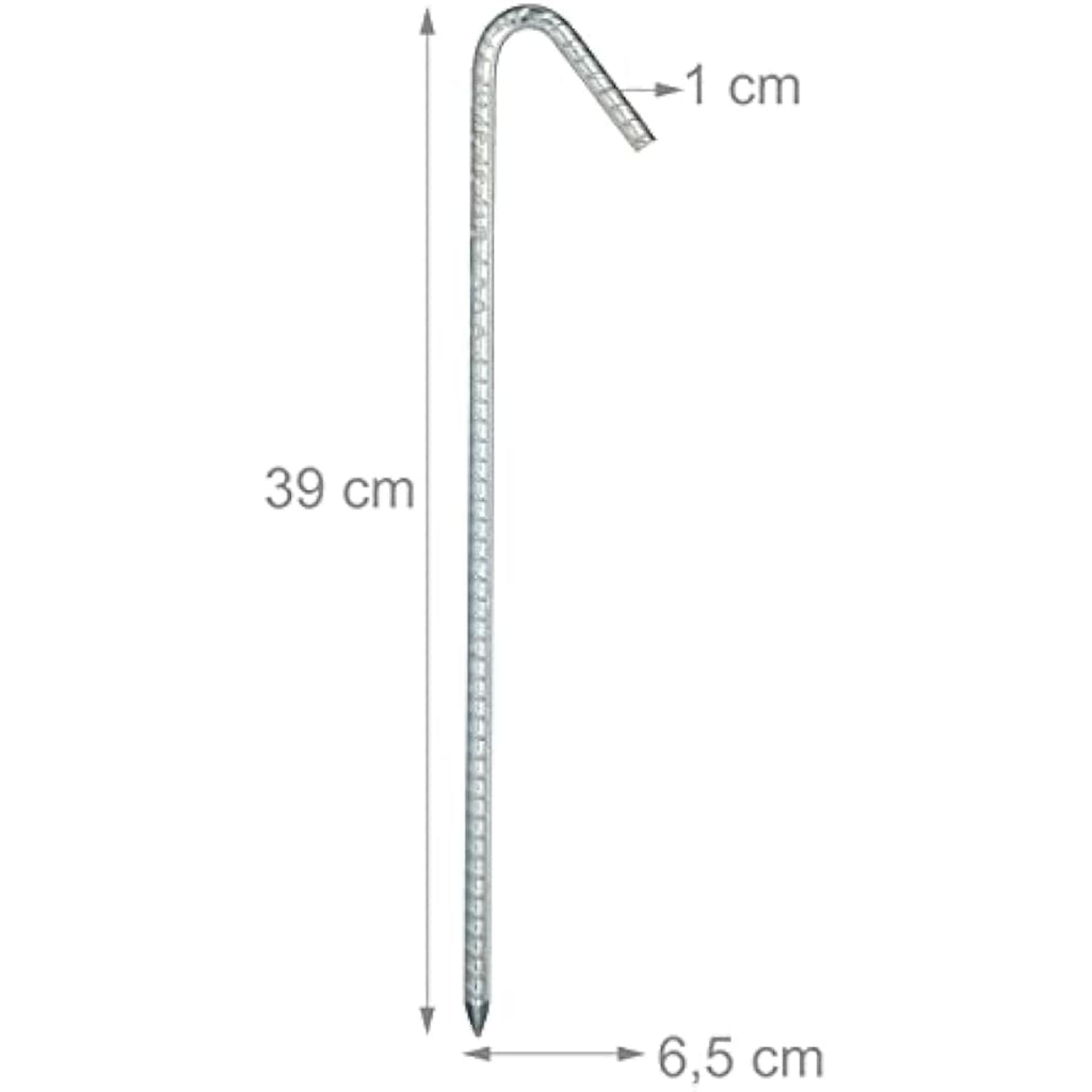 Jolof Store Galvanized Steel Ground Anchors - 39cm Heavy Duty Tent Pegs
