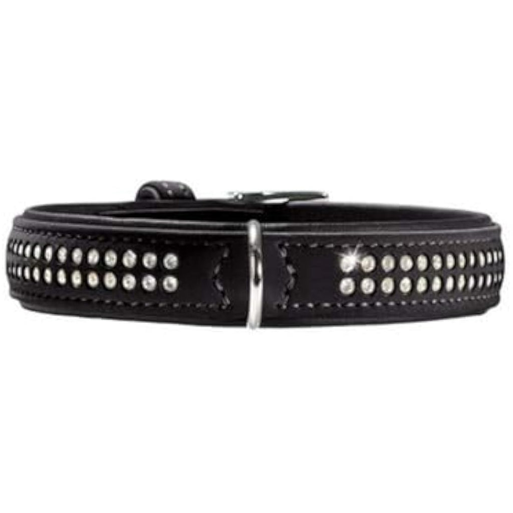 Hunter Softie Deluxe Dog Collar with Swarovski Crystals - Red Leather