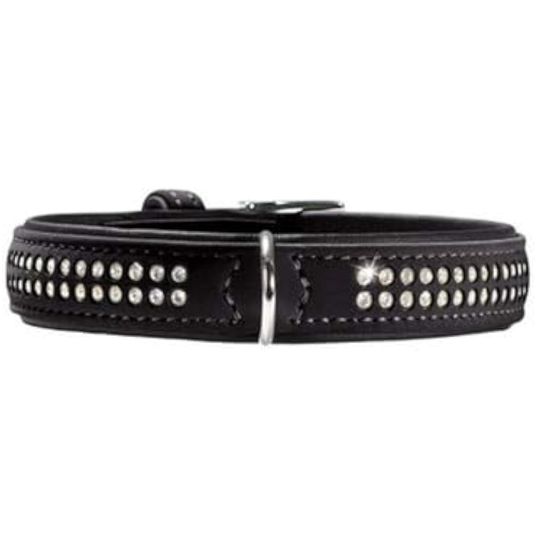 Hunter Softie Deluxe Dog Collar with Swarovski Crystals - Red Leather