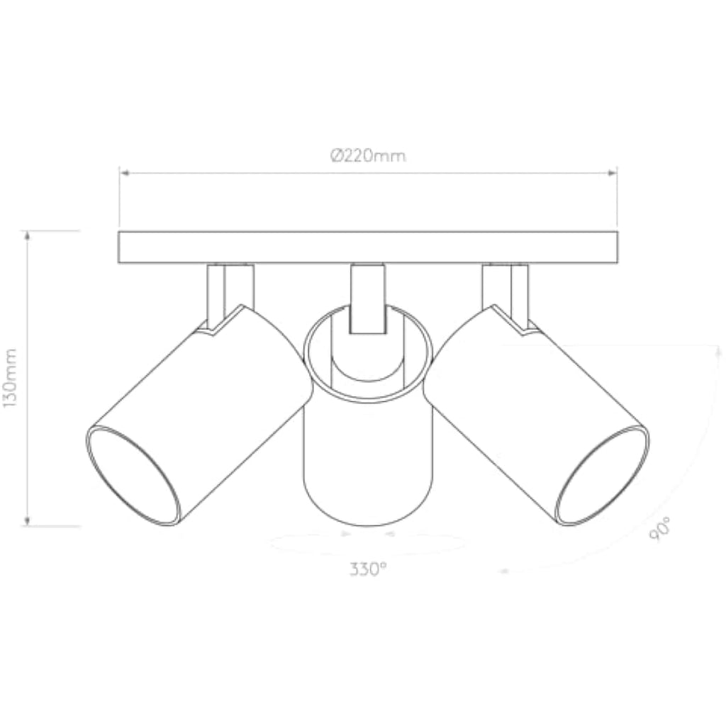 Astro Ascoli Triple Round Ceiling Spotlight | Textured White Zinc