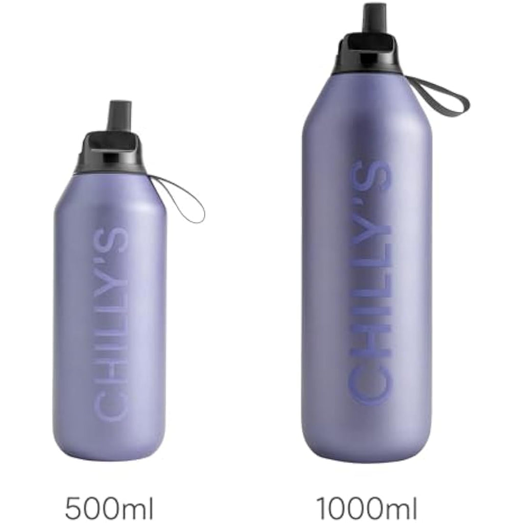 Chilly's Series 2 Flip Water Bottle – Insulated Stainless Steel, 1L