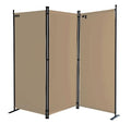 QUICK STAR 3-Part Room Divider – 170x165cm Foldable Privacy Screen, Beige