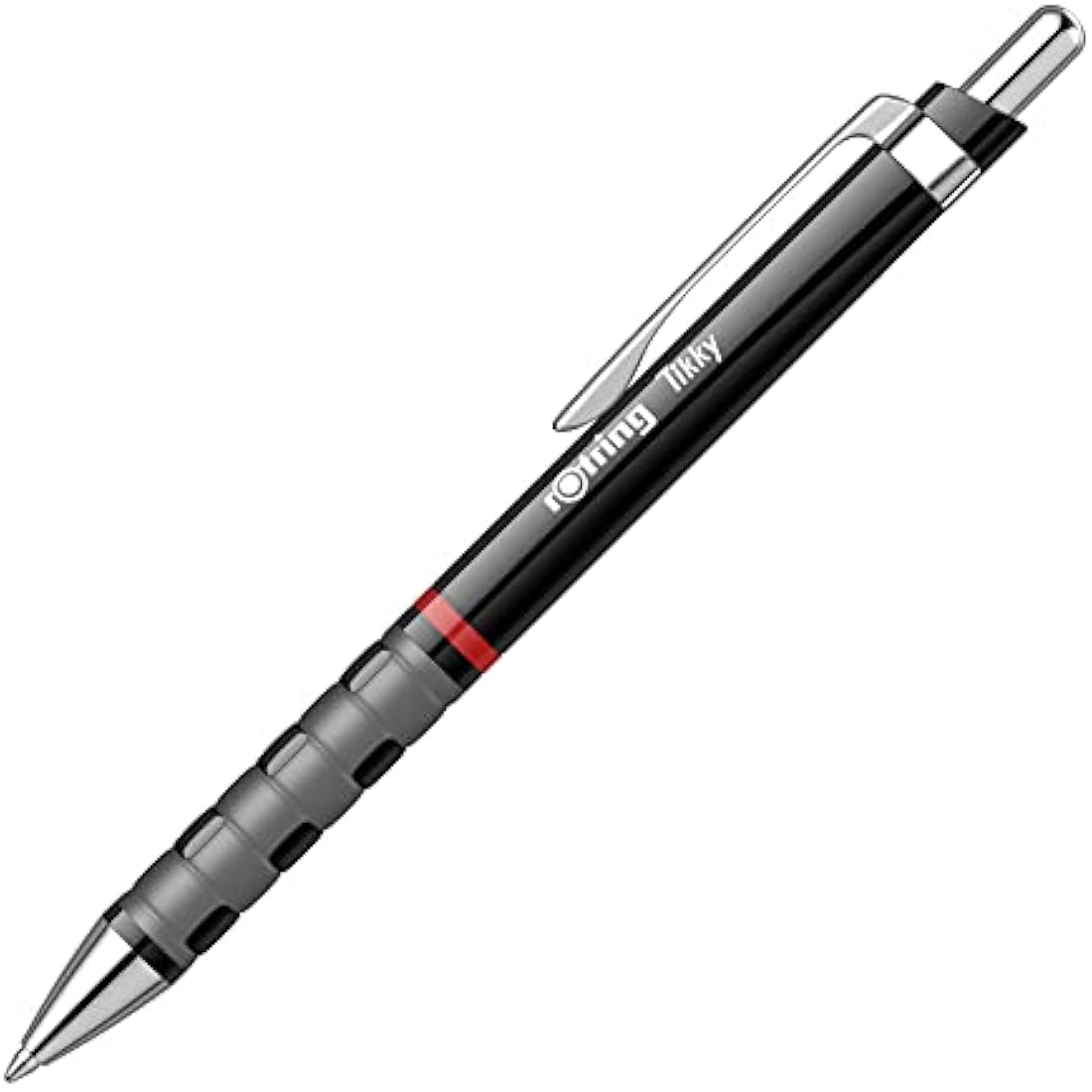 rOtring Tikky Ballpoint Pen – Ergonomic Rubber Grip, Black Barrel, 12pk