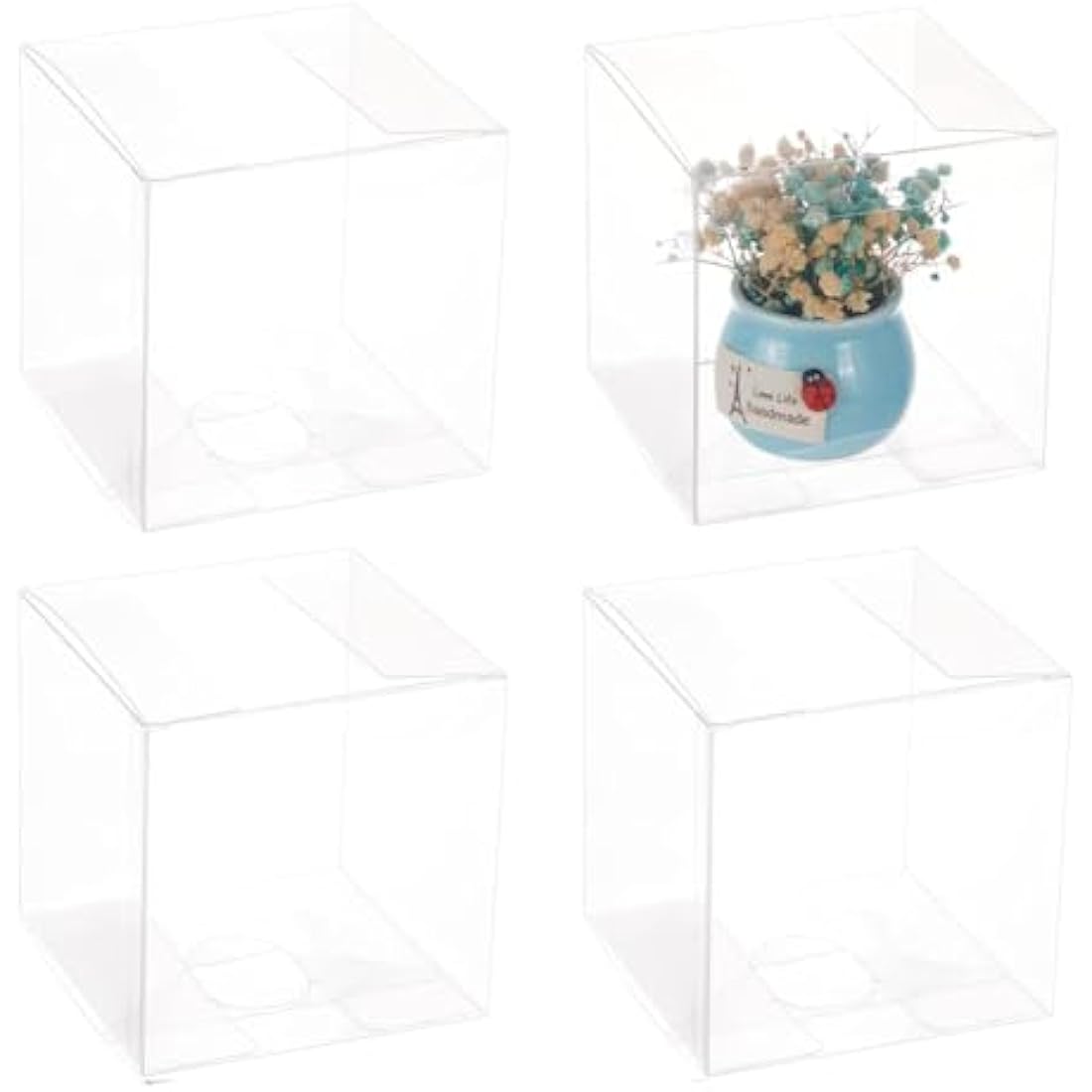 BENECREAT 20PCS Clear PVC Gift Boxes | 10x10x10cm Wedding Favor Boxes
