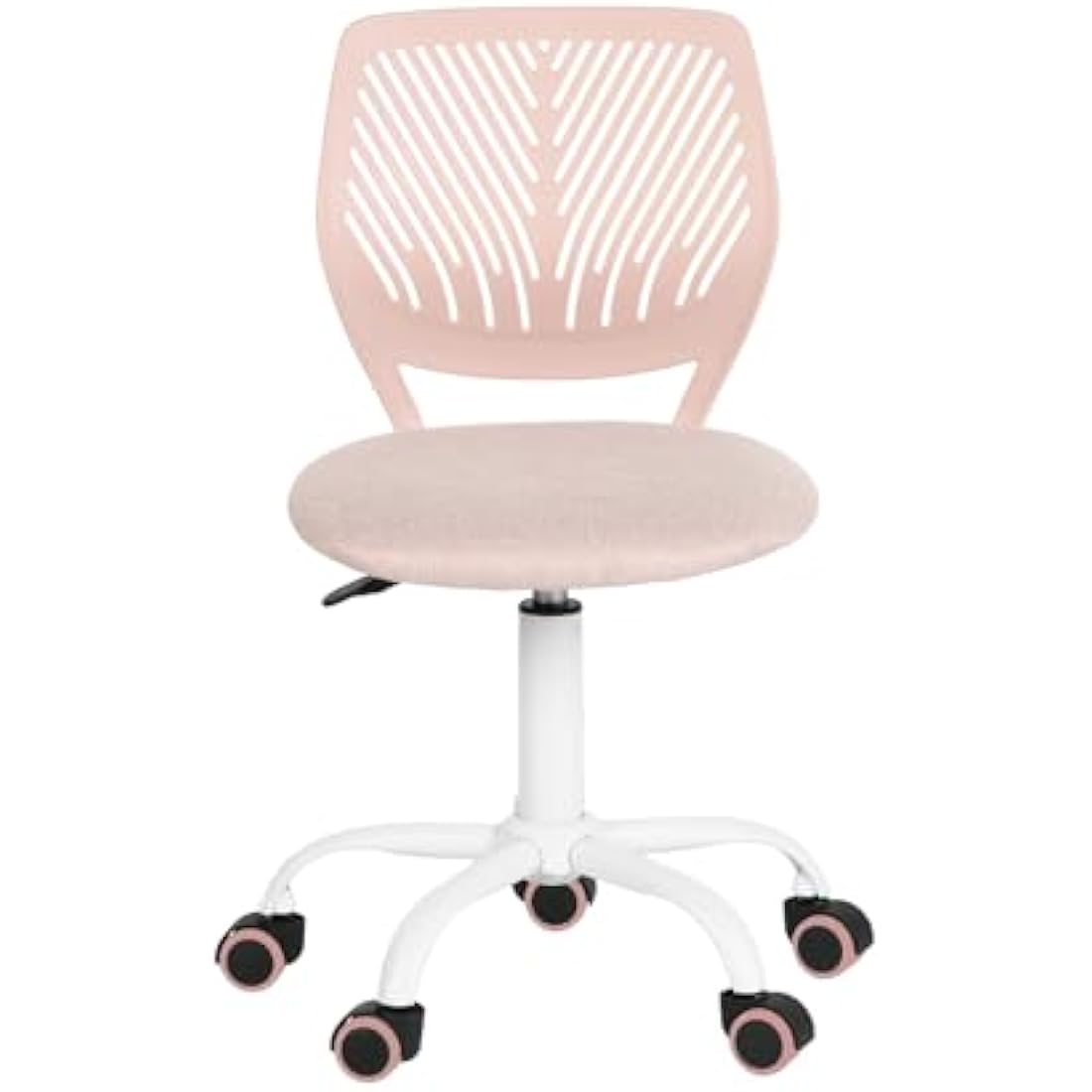 Homy Casa Ergonomic Swivel Desk Chair – Linen Fabric Task Chair, Pink
