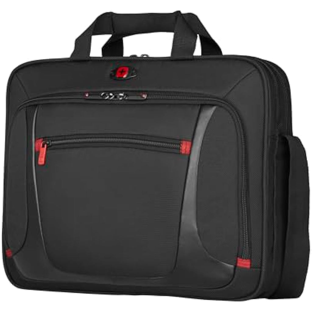 Wenger Sensor 15.6" Laptop Briefcase – Slim Messenger Bag, Black