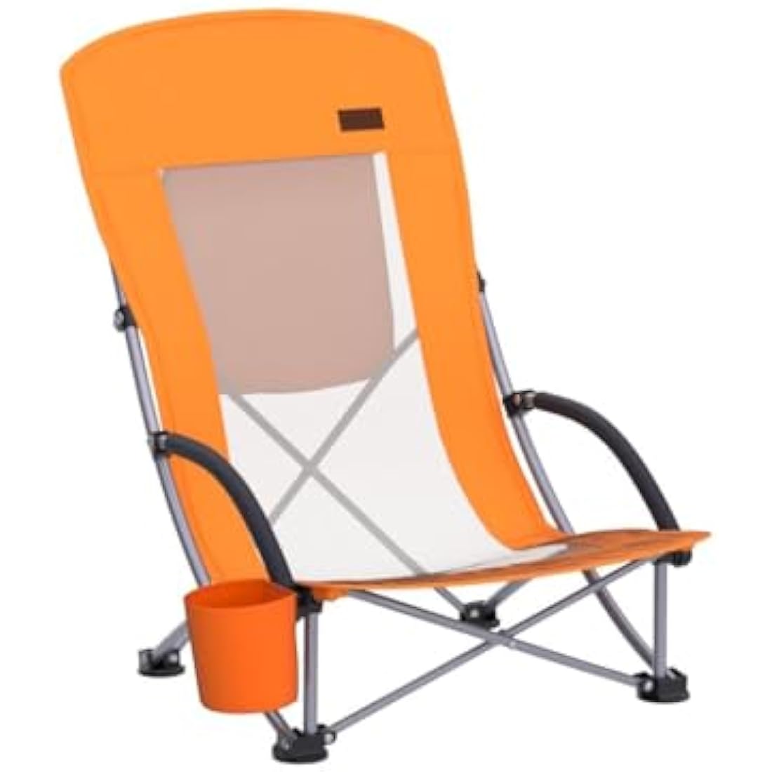 Nice C High Back Beach Camping Chair with Cooler Bag - Orange, 2-Pack
