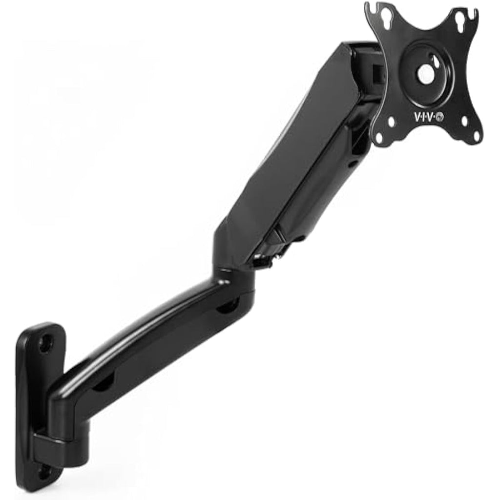 VIVO Single Monitor Wall Mount – Pneumatic Full Motion Arm for 17-27" Screens
