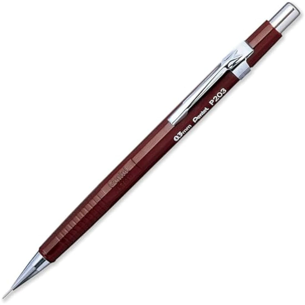 Pentel P200 Mechanical Pencil 0.3mm - 3 Pencils & 3 Lead Refills