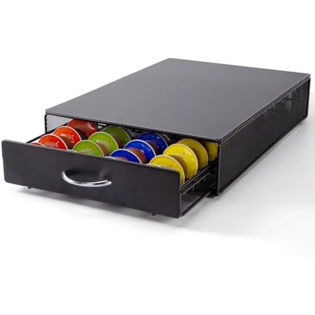 Coffee Pod Holder – 40 Capsule Metal Storage Drawer for Dolce Gusto