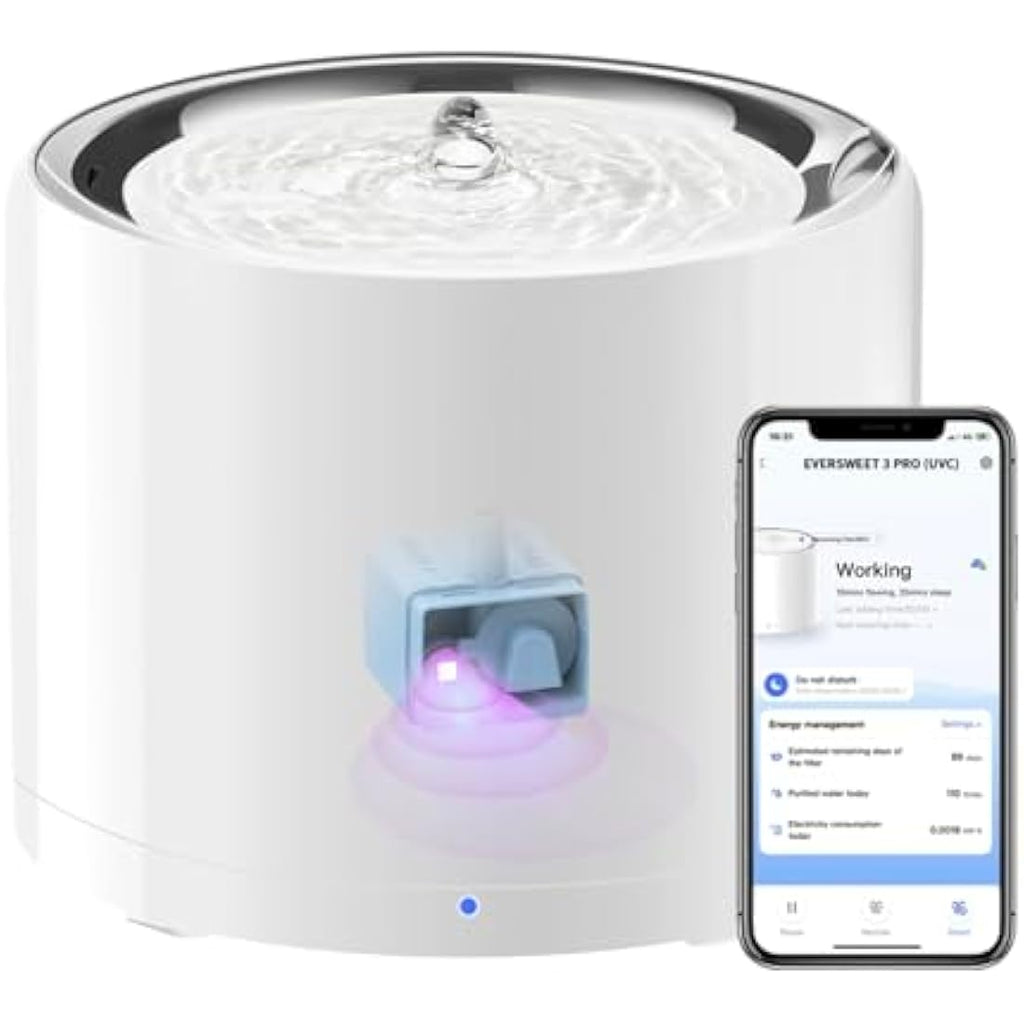 PETKIT Smart Cat Water Fountain – 1.8L Stainless Steel with App Control