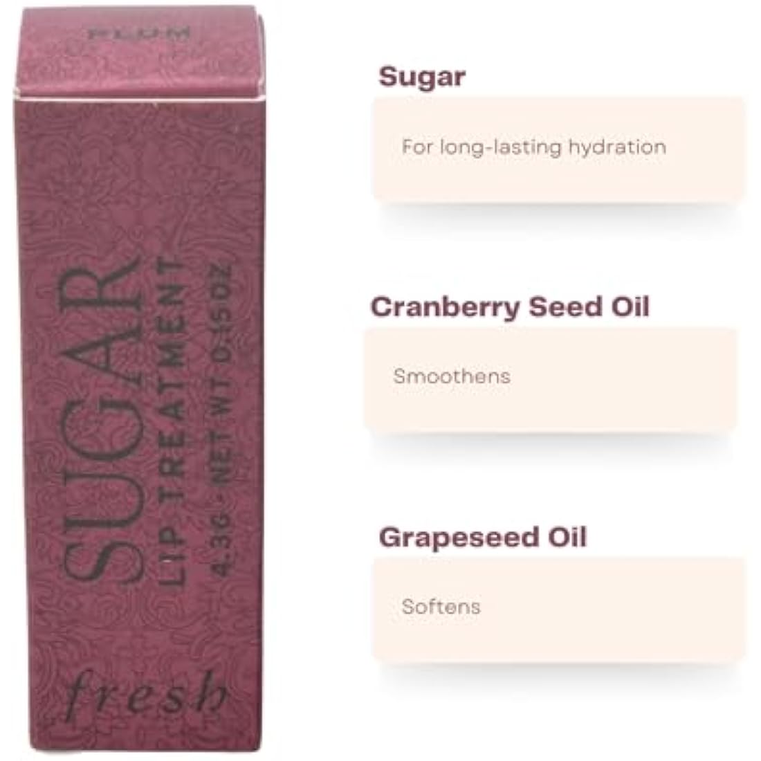 Fresh Sugar Lip Treatment – Plum Tinted Hydrating Lip Balm, 0.5 oz