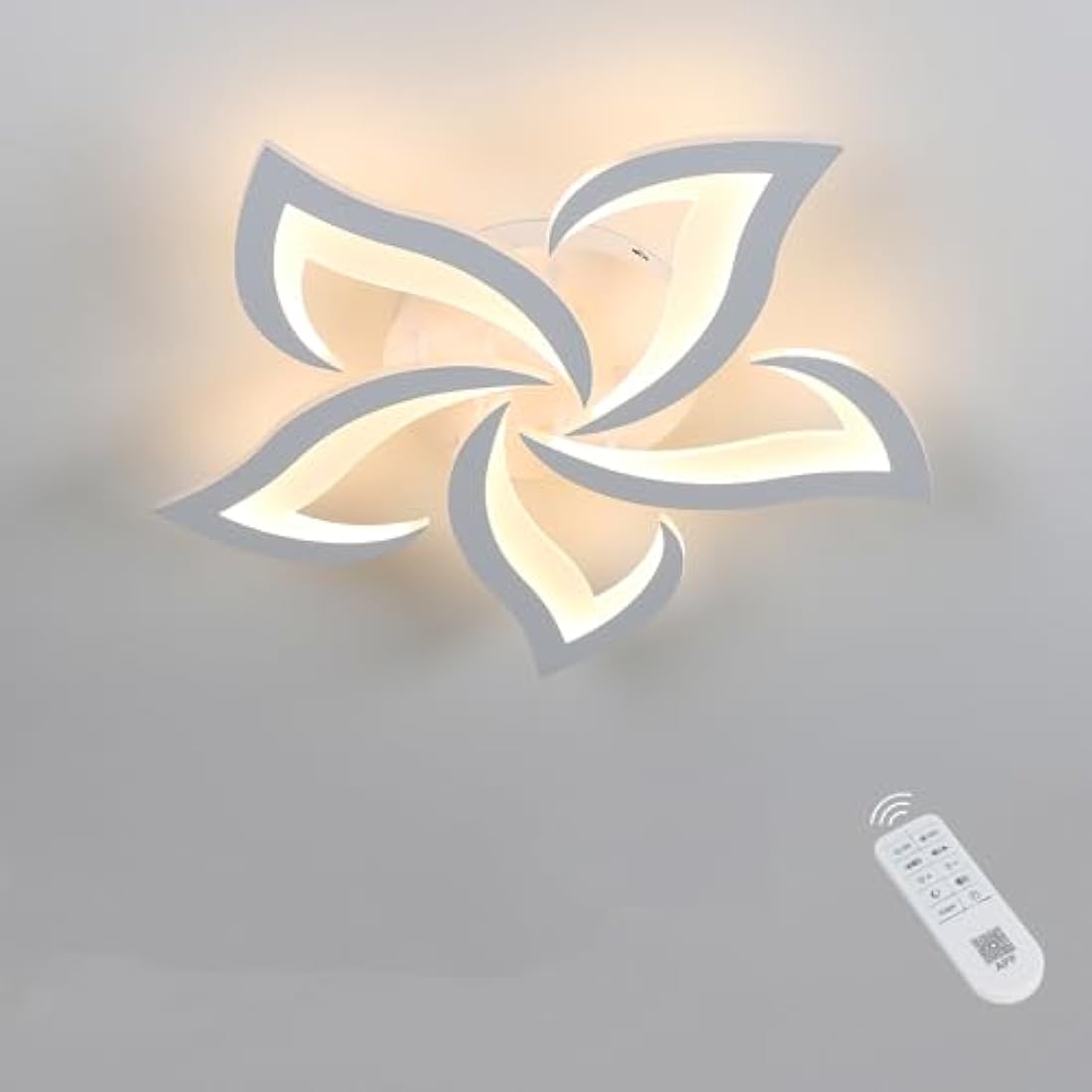 Riserva Modern Petal LED Ceiling Light | Dimmable 40W Lamp with Remote