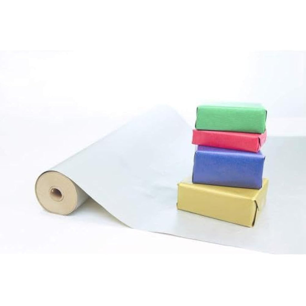 Clairefontaine Silver Ribbed Kraft Gift Wrapping Paper Roll – 70cm x 50m