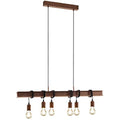 Eglo Townshend 6-Light Industrial Pendant Lamp | Antique Brown Steel
