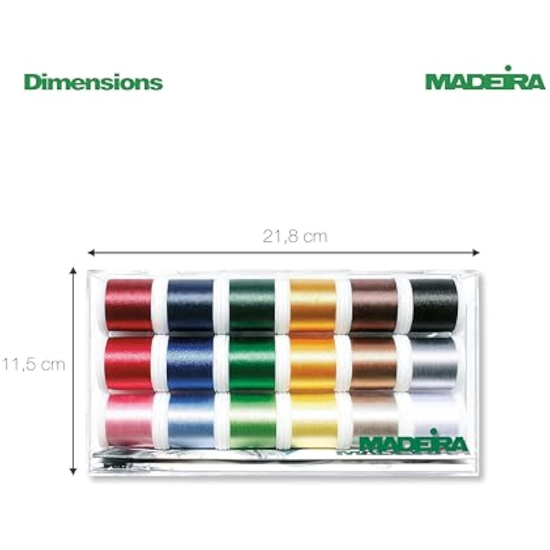 Madeira Polyneon Embroidery Thread Box – 18 Colours x 400m Spools