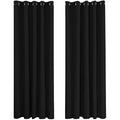 Deconovo Blackout Curtains – Thermal Insulated Eyelet Drapes, Black, 2 Panels