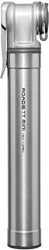 Topeak Roadie TT Mini Pump | High Pressure Silver Aluminum Bike Pump