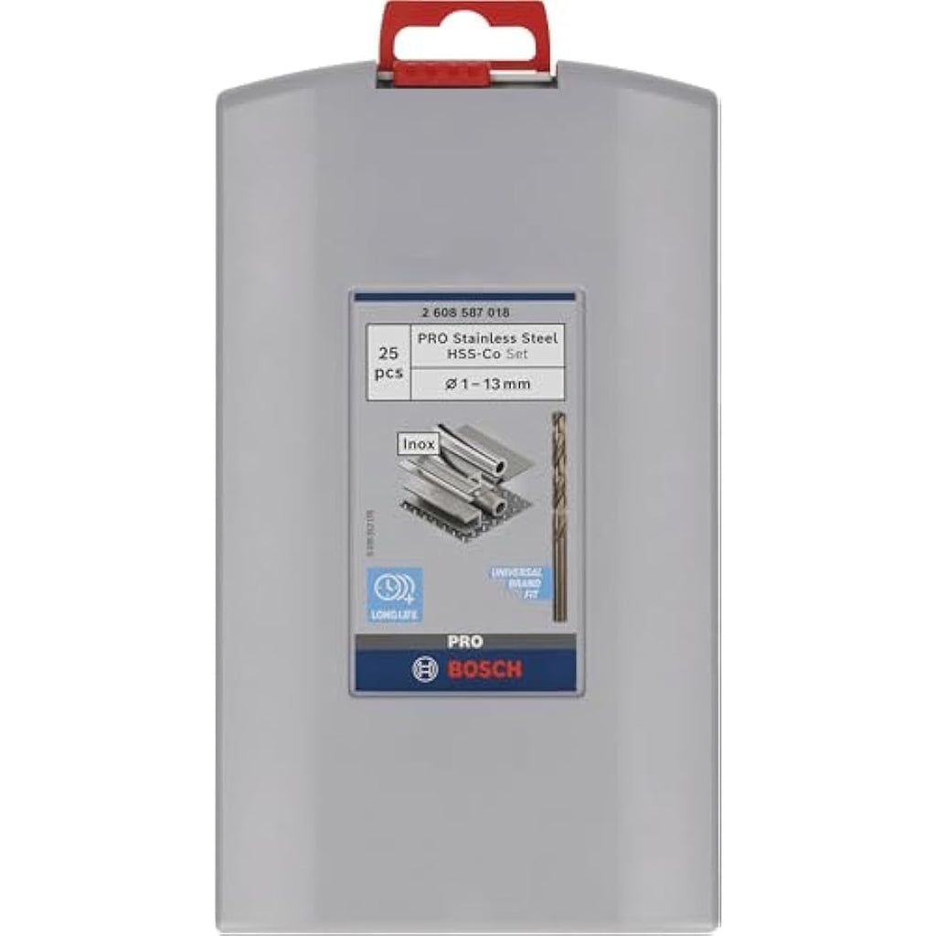 Bosch Professional 25pc HSS-Cobalt Metal Drill Bit Set for Stainless Steel