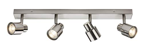 Knightsbridge GU10 Quad Adjustable Spotlight Bar | Brushed Chrome