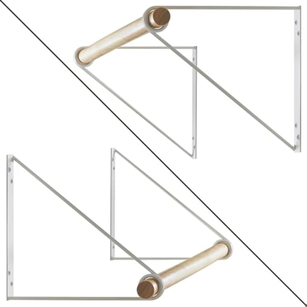 IBUYKE Wall Mounted Wood Coat Rack – Industrial White Clothes Rail