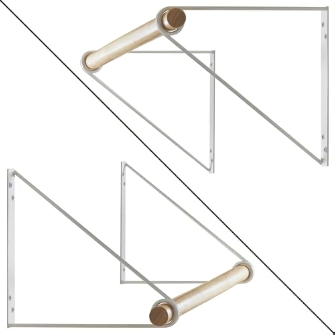 IBUYKE Wall Mounted Wood Coat Rack – Industrial White Clothes Rail