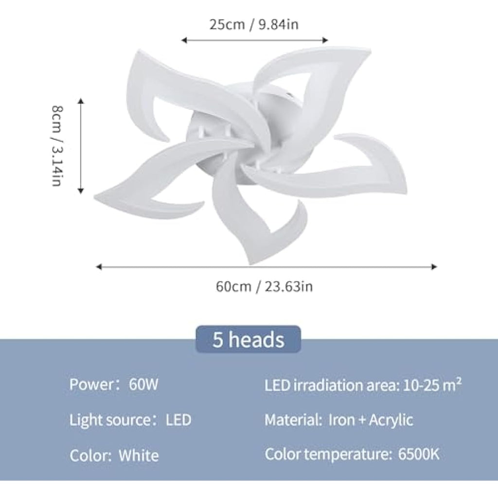 Riserva Modern Petal LED Ceiling Light | 60W Cool White Acrylic Lamp