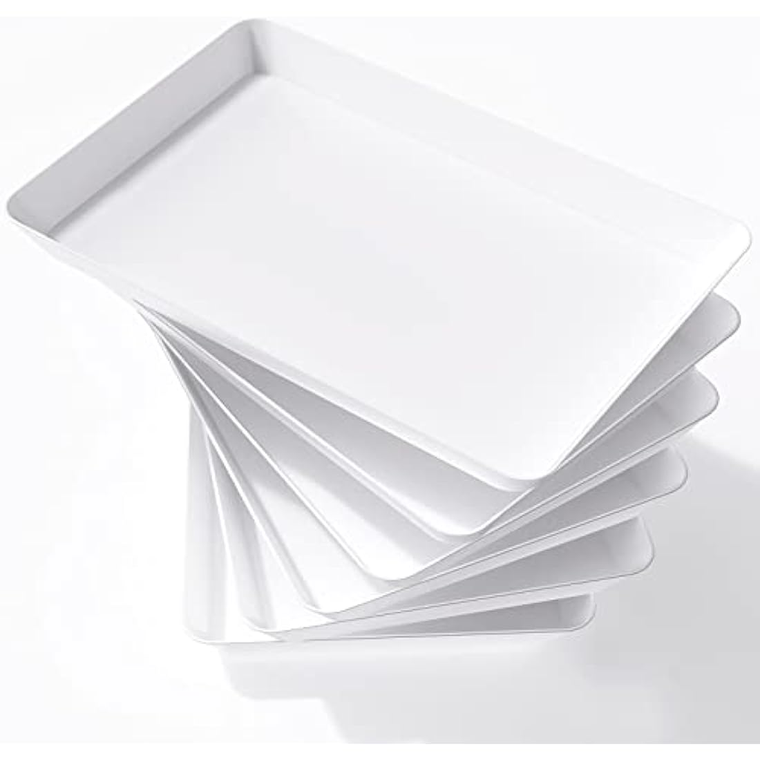 Lifewit White Plastic Serving Trays - 6 Pack Reusable Party Food Platters