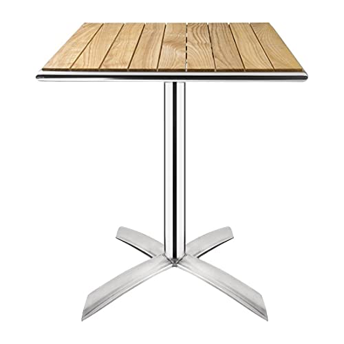 Jolof Store Ash Wood Square Bistro Table – Folding Indoor Outdoor Patio