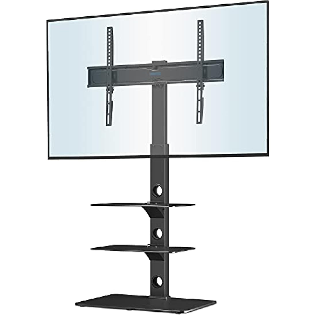 BONTEC Universal Floor TV Stand | 30-70 inch | 3-Tier Glass Shelves