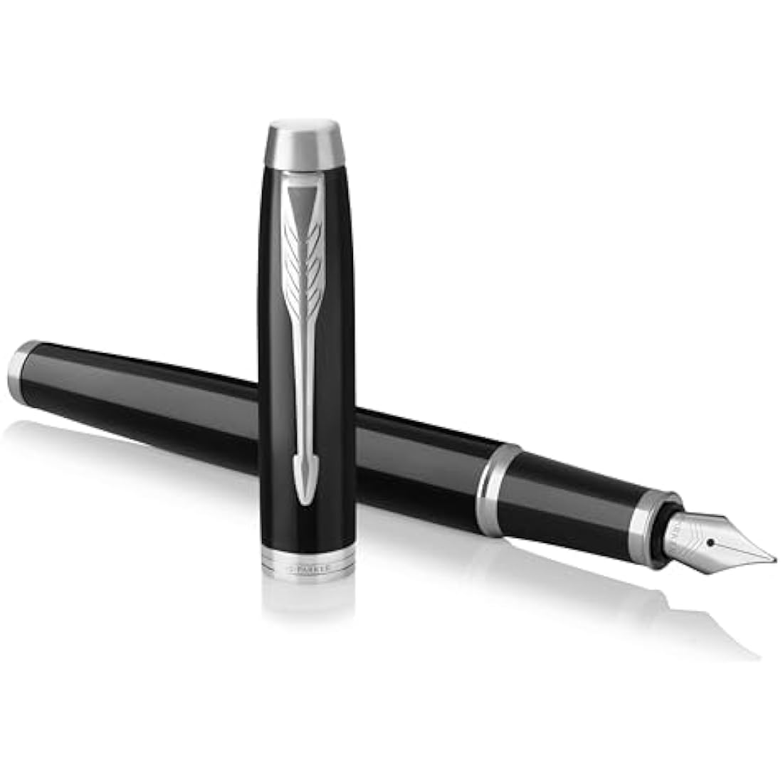 Parker IM Fountain Pen - Black Lacquer with Chrome Trim, Fine Nib