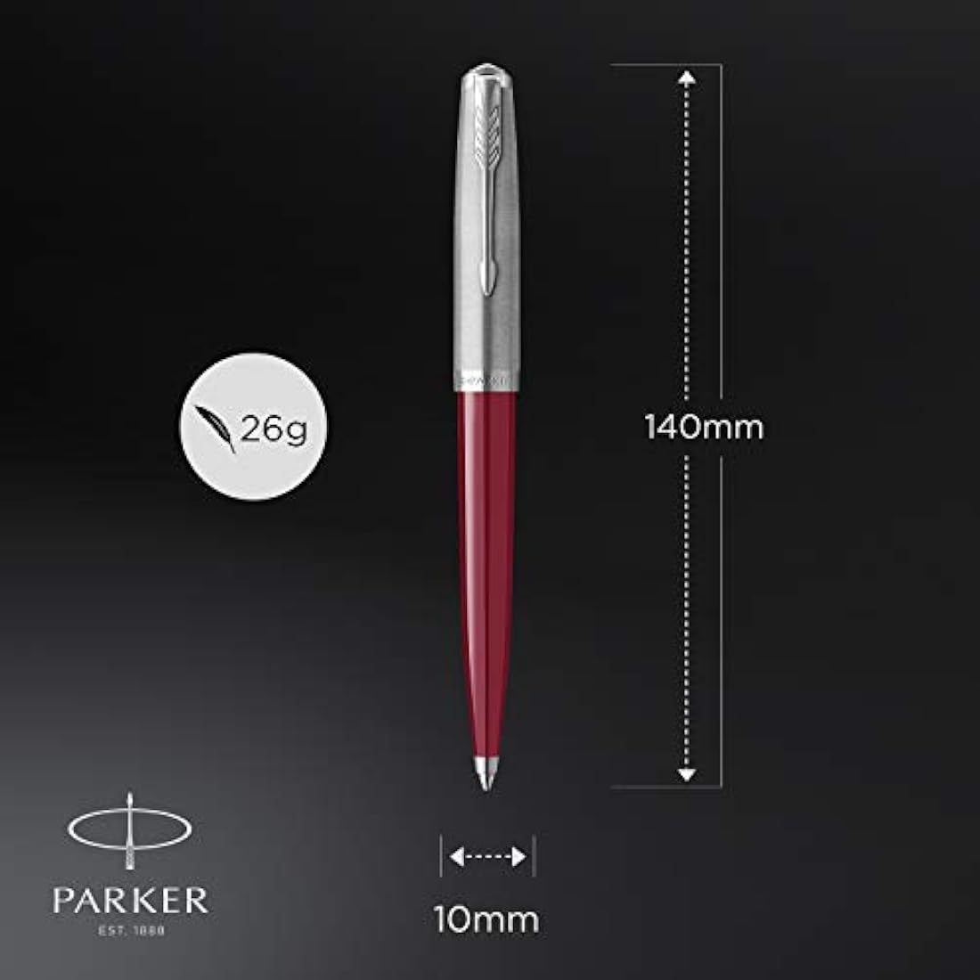 Parker 51 Ballpoint Pen | Burgundy with Chrome Trim | Medium Point