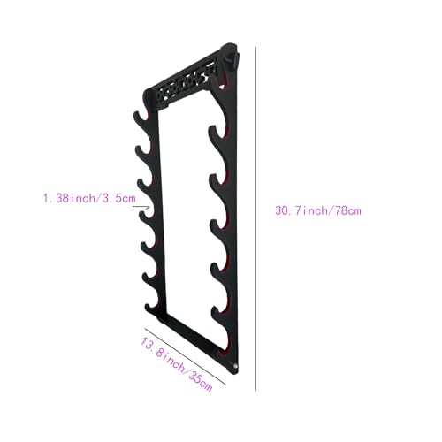 7-Tier Velvet Padded Katana Stand - Wall Mount Sword Rack