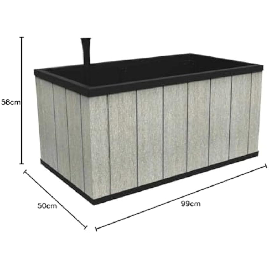 Keter Sequoia Grey Raised Bed – Mobile Self-Watering Planter, 88L