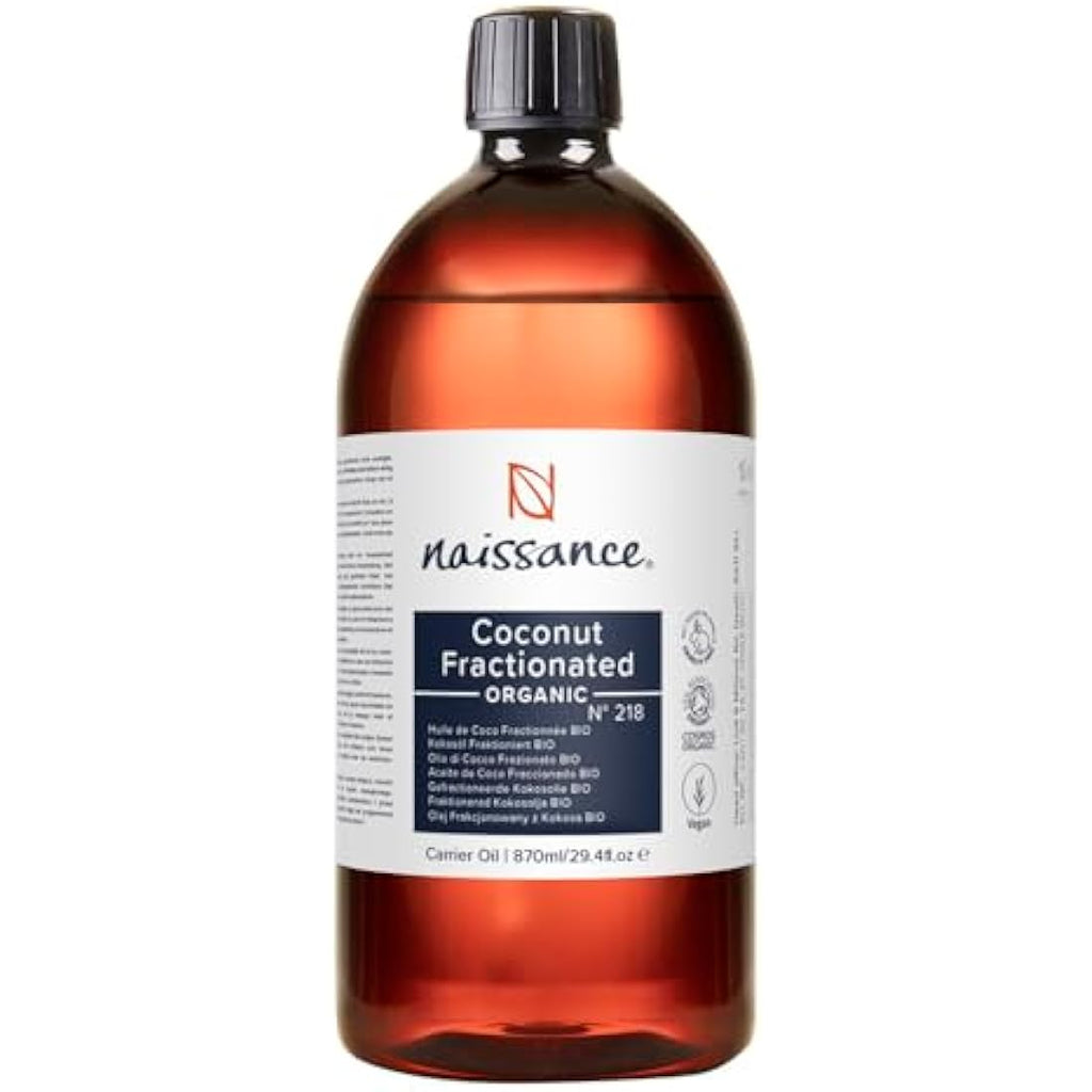 Naissance Organic Fractionated Coconut Oil – 870ml Liquid MCT Carrier Oil