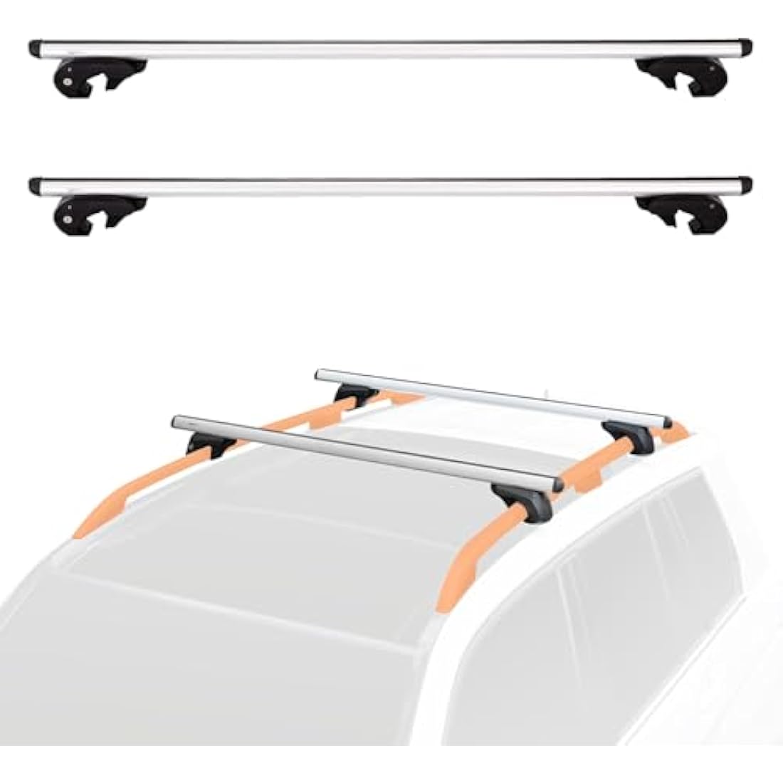 Aluminum Roof Rack Cross Bars – 142cm Anti-Theft Pack of 2