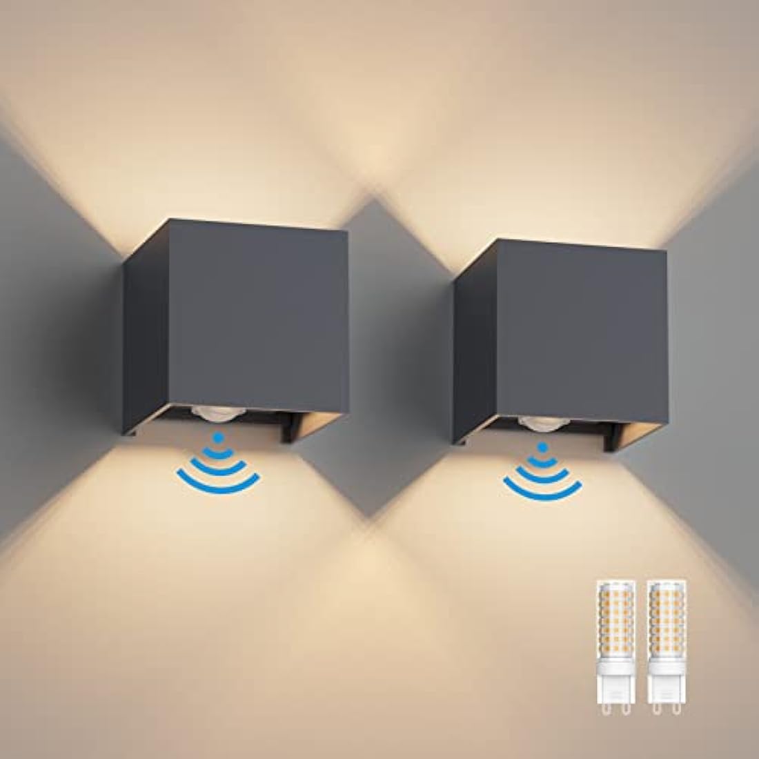 Klighten Outdoor Wall Light with Motion Sensor – 2PCS IP54 3000K