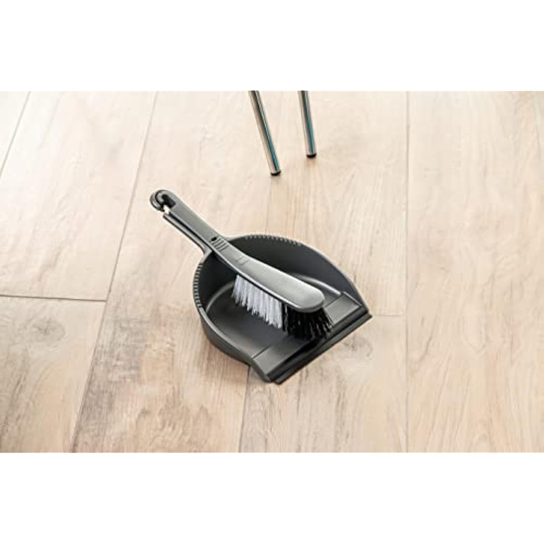 Addis Soft Dustpan and Brush Set – Metallic Heavy Duty Cleaning Tool