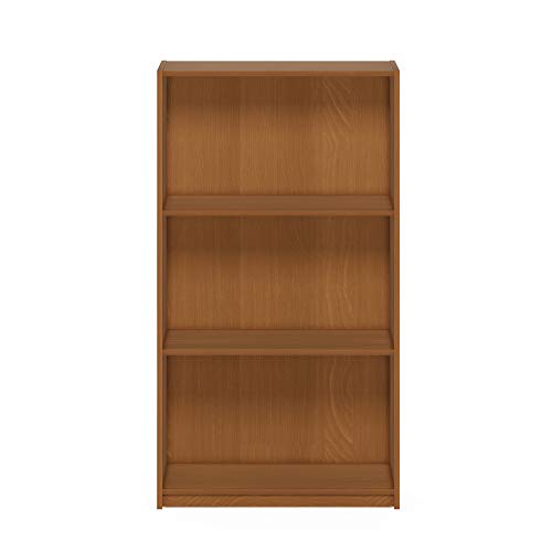 Furinno 3-Tier Composite Wood Bookcase Storage Shelves | Light Cherry